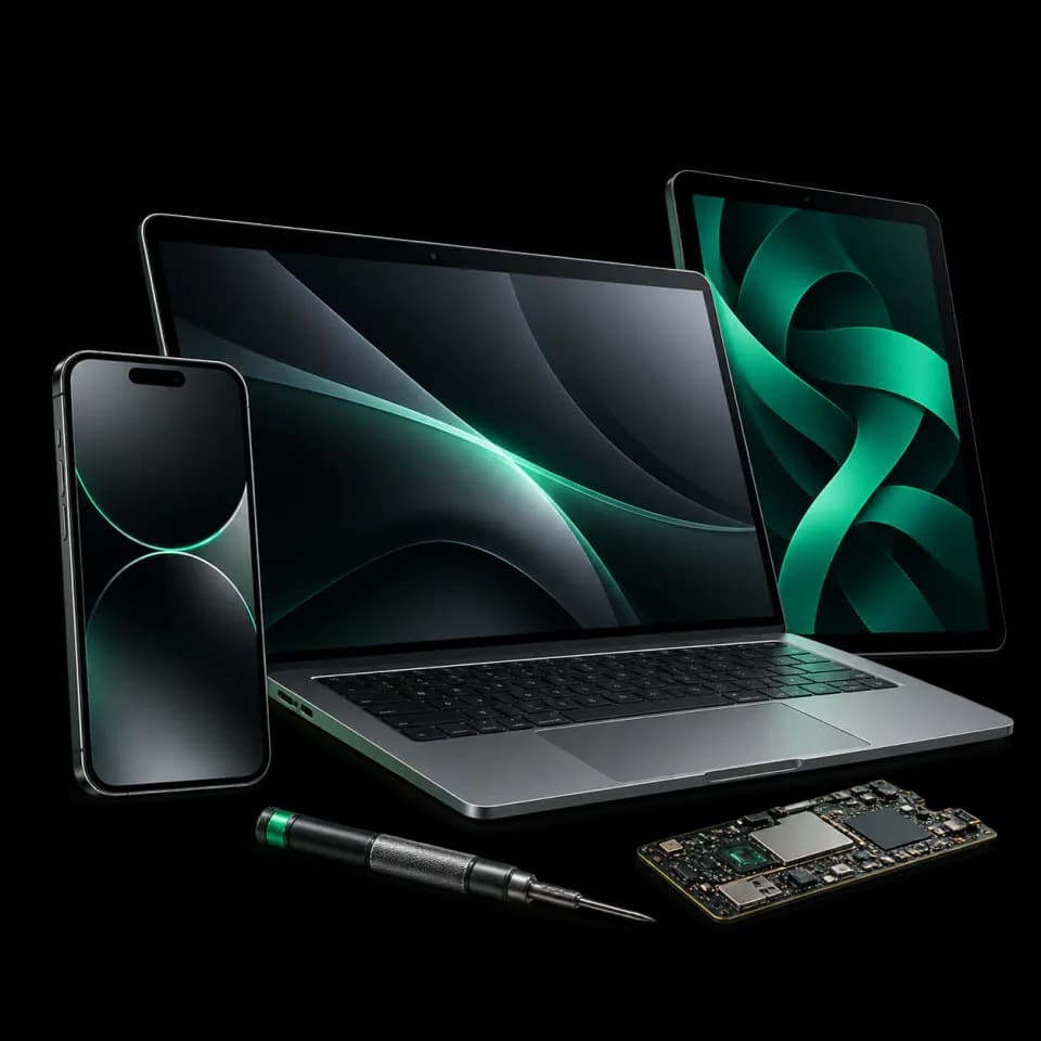 Laptop, telefon și tabletă pentru reparație